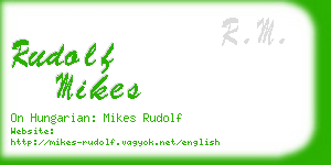 rudolf mikes business card